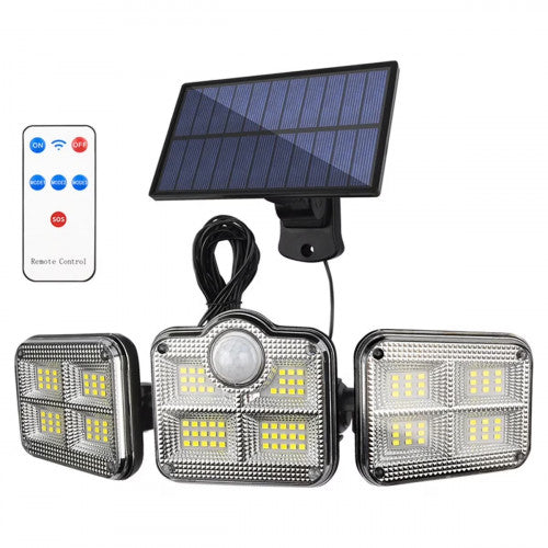 LAMPARA SOLAR 3 FOCOS CON SENSOR