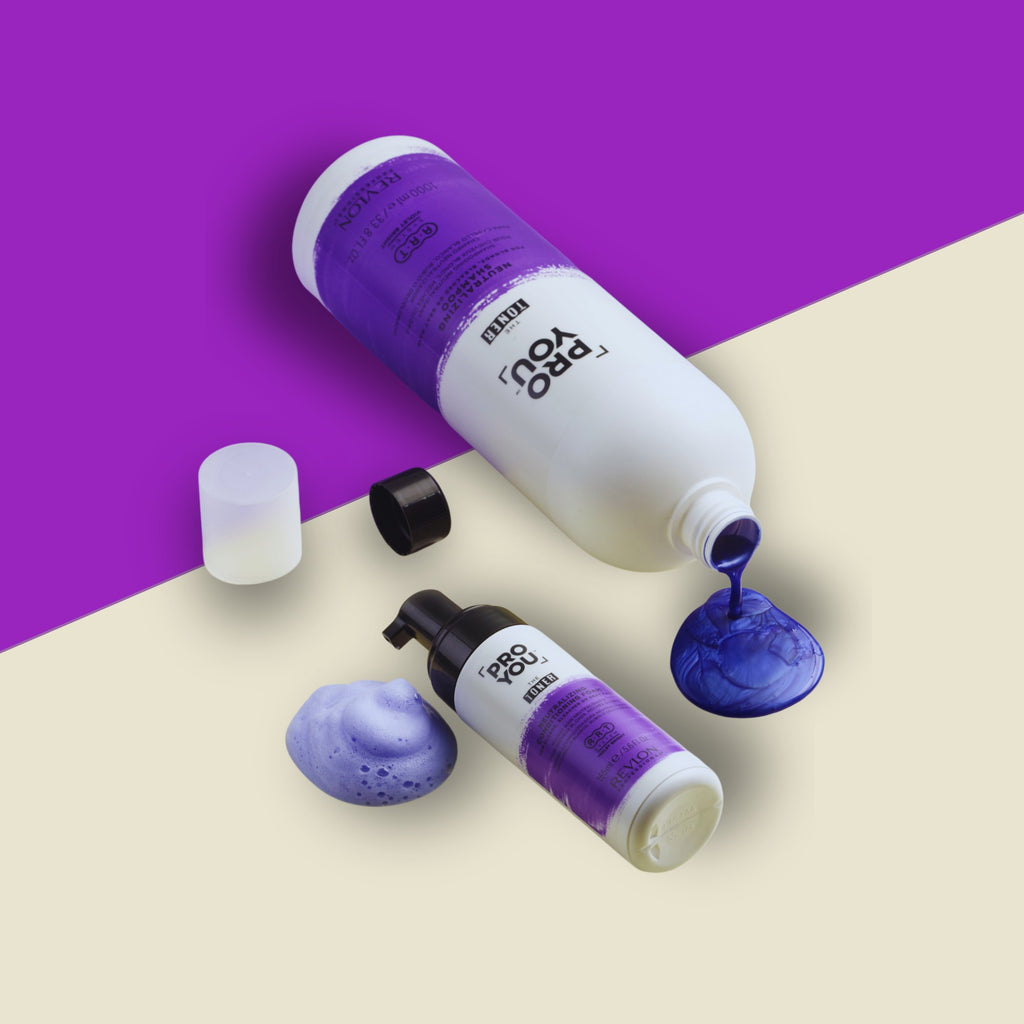 Espuma que neutraliza los tonos cálidos no deseados en cabellos rubios,Revlon Professional ProYou The Toner Foam 165 ml