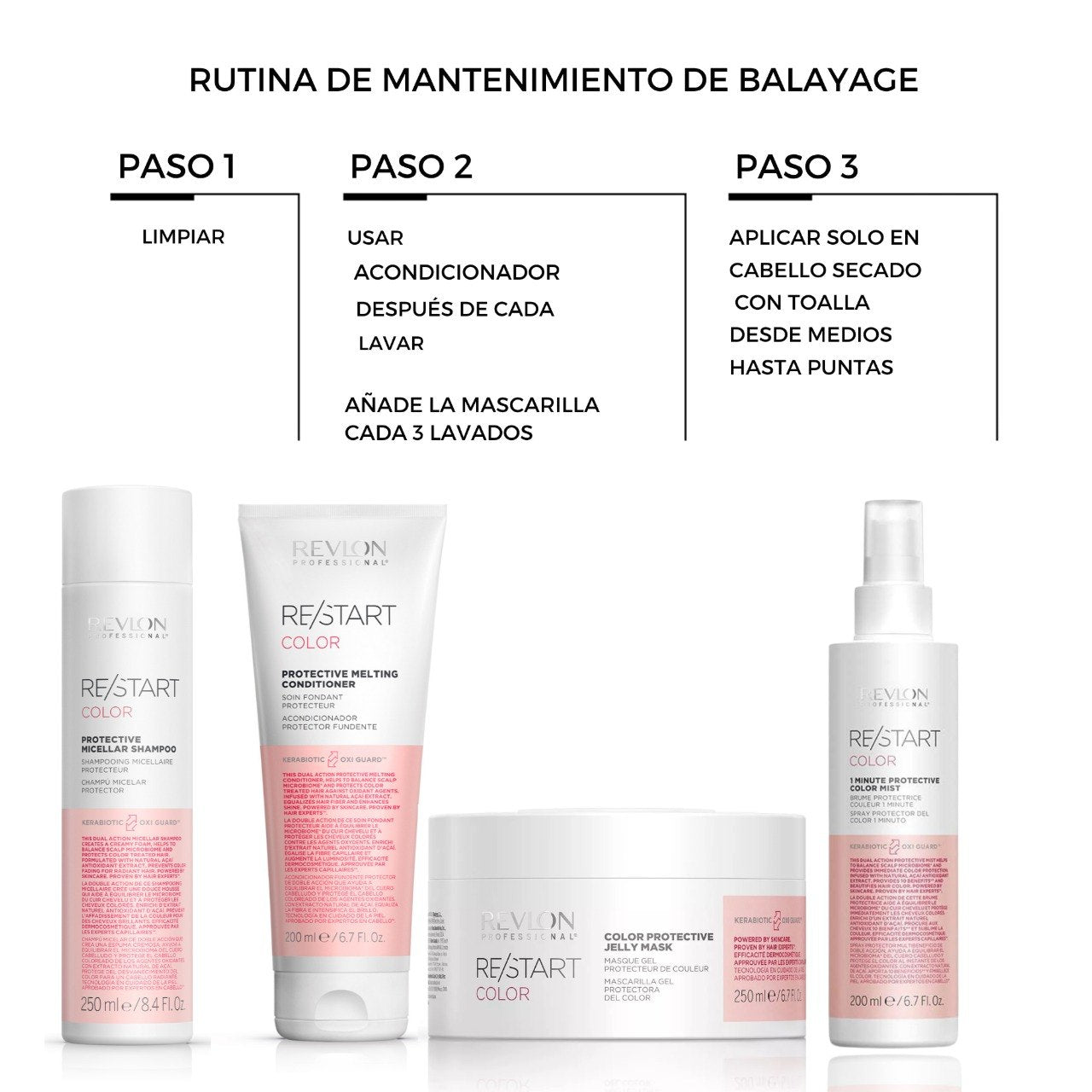 Revlon Professional Restart Color Protective Shampoo 250 ml: Limpia y protege el cabello tinturado