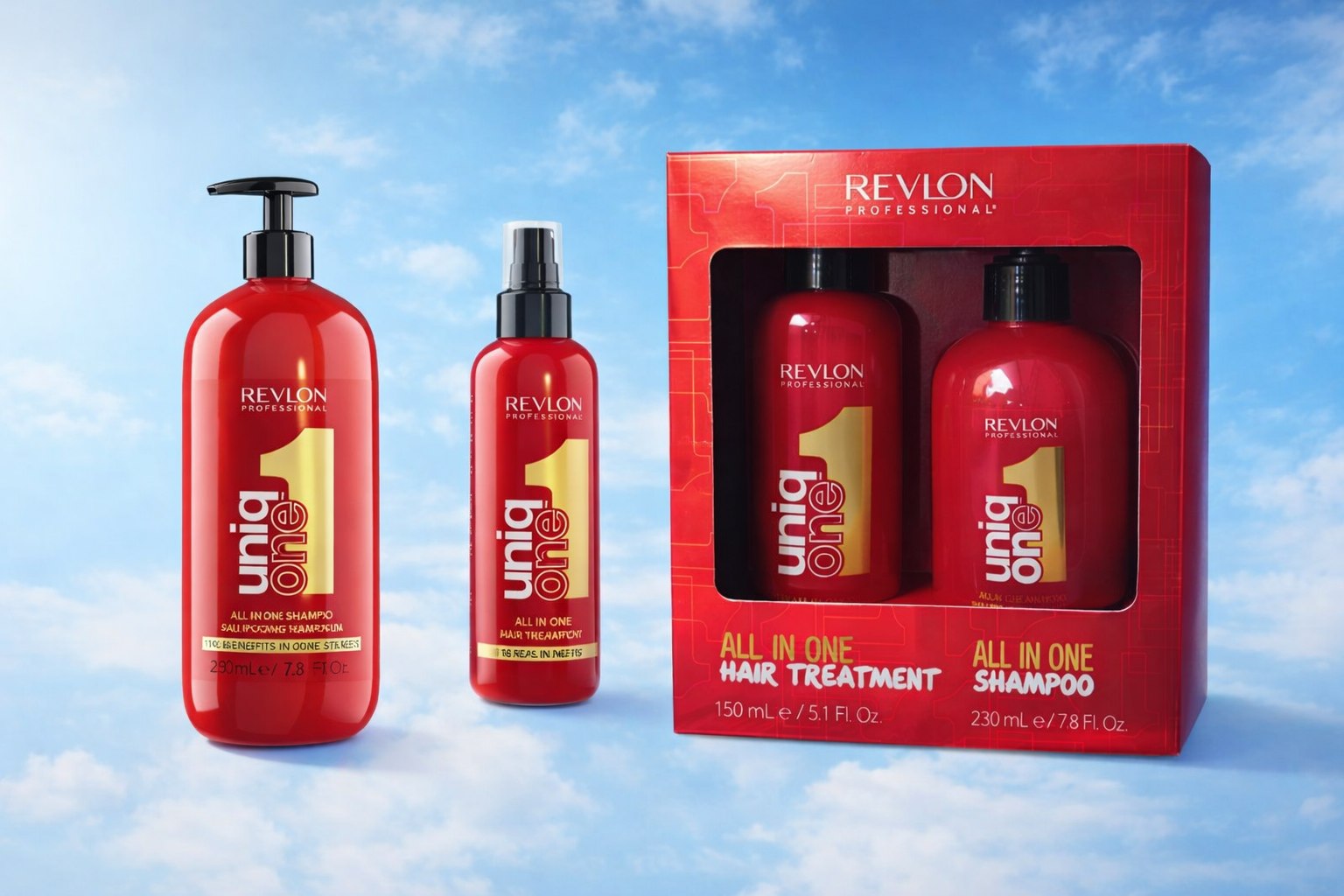 Revlon Professional, UniqOne All in One: Leave-In 150 ML + Shampoo 230 ML. La rutina completa con 10 beneficios reales
