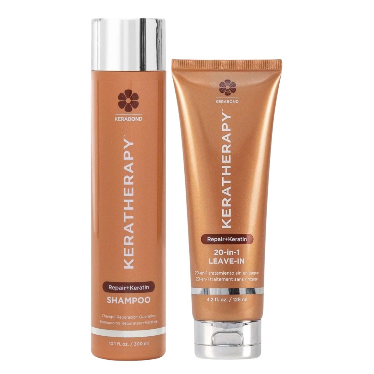 Keratherapy Duo KeratinFixx Shampoo + Acondicionador 300 ml Reparación completa para cabello opaco y encrespado